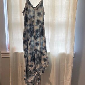 Zenana Outfitters Blue Tie-Dye Maxi Dress